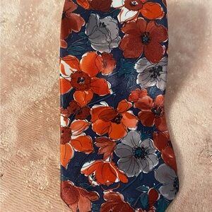 Floral Men's Tie - Red, Gray, and Blue